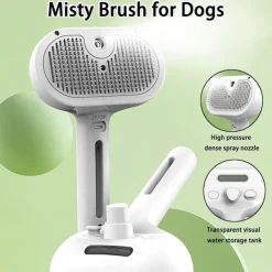Brush for Dogs, 3 in 1 Water Dog Brush with Water Tank and Release Button, Steam Dog Brush for Shedding Matted Hair, Misty Water Brush for Dogs Cats, Misty Spray Cat Brush