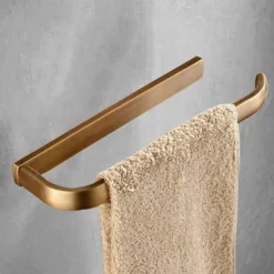 Brushed Brass Towel holder Towel Bar Contemporary Brass 1pc - Hotel bath 1-Towel Bar