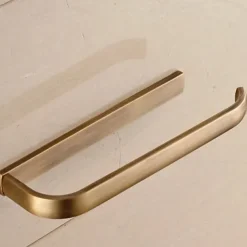 Brushed Brass Towel holder Towel Bar Contemporary Brass 1pc - Hotel bath 1-Towel Bar