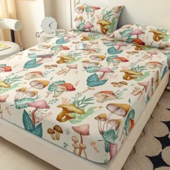 Brushed Fitted Sheet Soft Polyester Deep Pocket Easy Care Machine Washable Elegant Mandala Butterfly Bedroom Decor (Pillowcase Not Included)