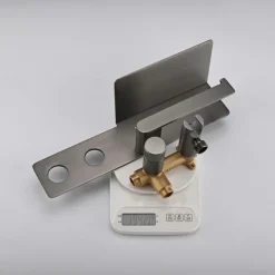 Brushed Gold Bidet Sprayer Concealed Button Brass Valve with Commodity Shelf Paper Holder Plastic Sprayer PVC Hose Grey