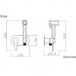 Brushed Grey Bidet Sprayer set wall Bidet shower Hot And Cold bidet Bathroom Solid Brass Shattaf Shower Faucet mixer tap