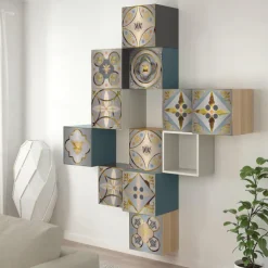 Brushed Silver Foil Gold Gray Moroccan Tile Stickers Self-adhesive Kitchen Wall Stickers Metal Texture Tile Wall Stickers