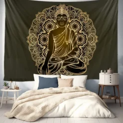 Buddha Hanging Tapestry Wall Art Large Tapestry Mural Decor Photograph Backdrop Blanket Curtain Home Bedroom Living Room Decoration