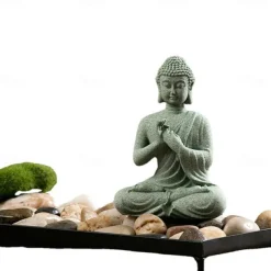 Buddha Statue - Perfect for Zen Garden, Fish Aquarium, Yoga, Bonsai & More - Spiritual Feng Shui Decoration & Lucky Tea Man Ornaments