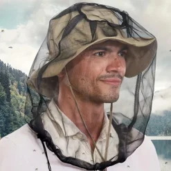 Bug Head Net Mesh Face Netting for Hats Insect Net Mask Cover from Gnats Extra Fine Fly Screen Holes Outdoor Protection for Men & Women