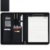 Business Bag Vegan Leather Business Portfolio with Zipper Padfolio All-in-One. Smartest Protective Tablet Sleeve, Presentation Slot, Calculator, Card Storage, Writing Pad