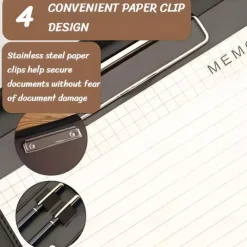 Business Bag Vegan Leather Business Portfolio with Zipper Padfolio All-in-One. Smartest Protective Tablet Sleeve, Presentation Slot, Calculator, Card Storage, Writing Pad