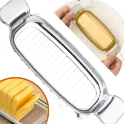 Butter Slicer Aluminum Stainless Steel Butter and Cheese Cutter Slicer with Portable Grip for Butter Cheese Fruit Baking Single Stick Easy to Clean