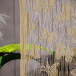 Butterflies String Curtain Doorway Curtain Tassels Beaded Curatin, Boho Macrame Sliding Door Curtain Wedding Tapestry Decoration, Room Divider for Pergola Outdoor Patio