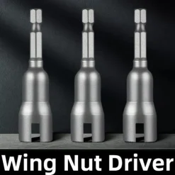 Butterfly Bolt Socket Wrench 6.35mm Hex Shank Socket Adapter Nut For Power Tool Slotted Electric Screwdriver