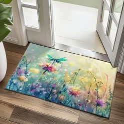 Butterfly Flowers Doormat Non-Slip Oil Proof Rug Indoor Outdoor Mat Bedroom Decor Bathroom Mat Entrance Rug Door Mat