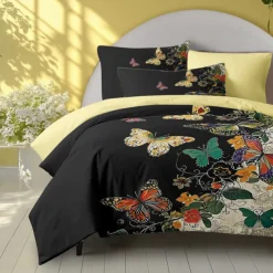 Butterfly Pattern Duvet Cover Set Set Soft 3-Piece Luxury Cotton Bedding Set Home Decor Gift King Queen Duvet Cover