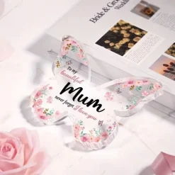 Butterfly Plaque Gifts For Mum Best Mum Birthday Gifts Christmas Or Mothers Day Gift For Mum Beautiful Butterfly-shaped Acrylic Plaque Thoughtful Mum Gifts From Daughter Son - To My Beautiful Mum For Home Room Living Room Office Decor