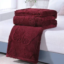 Butterfly Tuff Velvet Bed Blanket - Luxuriously Soft and Elegant - Intricate Butterfly Design for a Touch of Nature - Cozy and Warm for All-Season Comfort - High-Quality, Durable Velvet Fabric