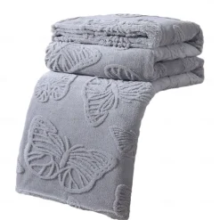 Butterfly Tuff Velvet Bed Blanket - Luxuriously Soft and Elegant - Intricate Butterfly Design for a Touch of Nature - Cozy and Warm for All-Season Comfort - High-Quality, Durable Velvet Fabric