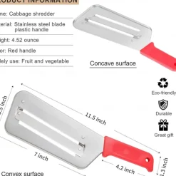 Cabbage Shredder for Coleslaw Sauerkraut cabbage slicer Cutter Chopper kitchen Knife Cabbage Peeler Lettuce Shredder lettuce Knife Cabbages Graters for Kitchen Fruit Vegetable Slicer Mandoline Slicers