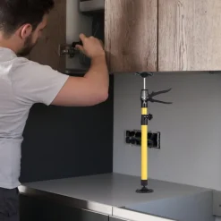 Cabinet Jack Support Pole Quick Adjustable Support Pole Telescopic Steel Rod for Drywall, Cabinets, Crown Moldings, and More - Expands from 45.3 to 114.7 Inches