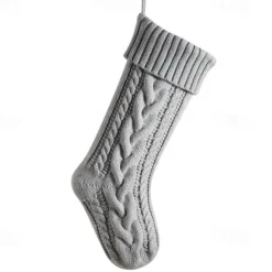 Cable Knit Christmas Stockings, 15 inches Small Personalized Fireplace Hanging Stockings for Christmas Decorations Xmas Gift