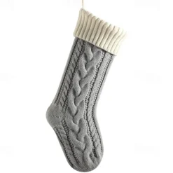 Cable Knit Christmas Stockings, 15 inches Small Personalized Fireplace Hanging Stockings for Christmas Decorations Xmas Gift