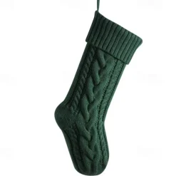 Cable Knit Christmas Stockings, 15 inches Small Personalized Fireplace Hanging Stockings for Christmas Decorations Xmas Gift