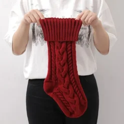 Cable Knit Christmas Stockings, 15 inches Small Personalized Fireplace Hanging Stockings for Christmas Decorations Xmas Gift