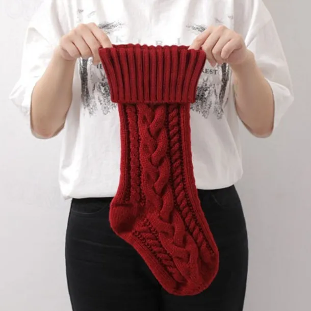 Cable Knit Christmas Stockings, 15 inches Small Personalized Fireplace Hanging Stockings for Christmas Decorations Xmas Gift