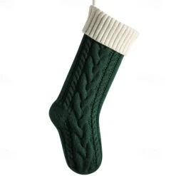 Cable Knit Christmas Stockings, 15 inches Small Personalized Fireplace Hanging Stockings for Christmas Decorations Xmas Gift