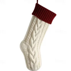 Cable Knit Christmas Stockings, 15 inches Small Personalized Fireplace Hanging Stockings for Christmas Decorations Xmas Gift
