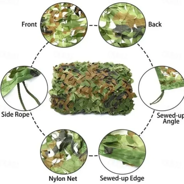 Camouflage Net Sunshade Net 150D Oxford Fabric Camo Net for Outdoor - Lightweight, Durable, Perfect Sunshade, Home Decoration, Easy Setup, Ideal for Paintball, Bird Watching, Camping
