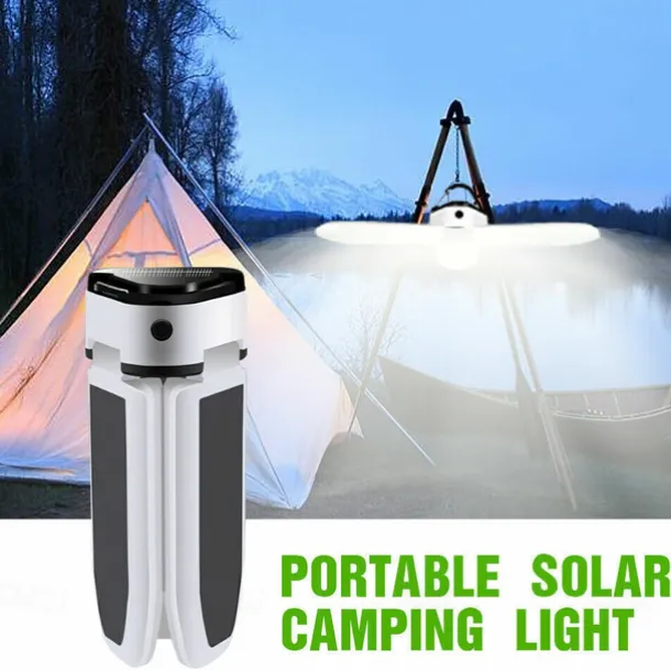 Camping Lights Solar Outdoor 60LED USB Rechargeable Bulb Portable Foldable Lamp Camp For Tent Hiking Picnic Emergency Lantern Lamp