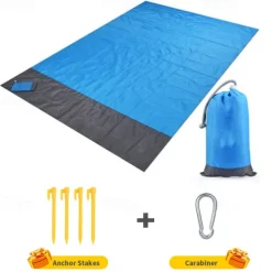 Camping Mat Waterproof Pocket Beach Blanket Outdoor Grounding Mat Mattress Picnic Pocket Carpet Rug Sand Beach Mat Portable Folding Lightweight Sleeping Bed Pad