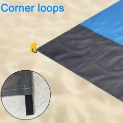 Camping Mat Waterproof Pocket Beach Blanket Outdoor Grounding Mat Mattress Picnic Pocket Carpet Rug Sand Beach Mat Portable Folding Lightweight Sleeping Bed Pad