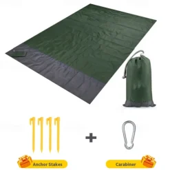 Camping Mat Waterproof Pocket Beach Blanket Outdoor Grounding Mat Mattress Picnic Pocket Carpet Rug Sand Beach Mat Portable Folding Lightweight Sleeping Bed Pad