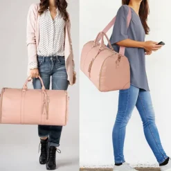 Camping Travel Suitcase Leather Handbag for Women, Fashionable Business Travel Crossbody Bag with Large Capacity