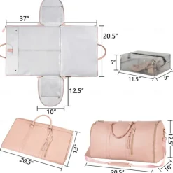 Camping Travel Suitcase Leather Handbag for Women, Fashionable Business Travel Crossbody Bag with Large Capacity