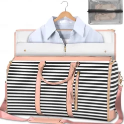 Camping Travel Suitcase Leather Handbag for Women, Fashionable Business Travel Crossbody Bag with Large Capacity