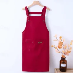 Canvas Waterproof and Oil Proof Apron Western Restaurant Hot Pot Restaurant Milk Tea Caf Waiter Kitchen Apron