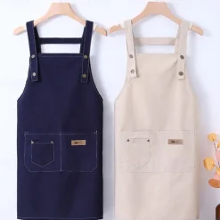 Canvas Waterproof and Oil Proof Apron Western Restaurant Hot Pot Restaurant Milk Tea Caf Waiter Kitchen Apron