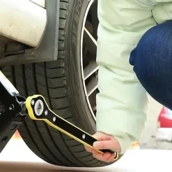 Car Labor-saving Universal Jack Ratchet Wrench Upgrade Slotted/Hexagonal Dual Purpose Universal Jack Wrench Repair Tools Accessories Scissor Jack Garage Tire Wheel Lug Wrench Handle Labor-saving Wrench Car Repair Tool