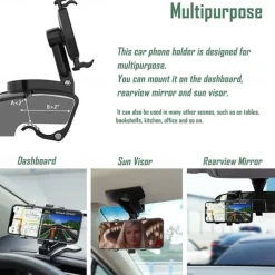 Car Phone Holder Mount,360 Degrees Rotation Dashboard Phone Holder Upgrade Clip Never Fall,car Phone Mount