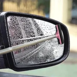 Car Rearview Mirror Wiper, Wing Mirror Cleaner Retractable Car Side Mirror Wiper Car Mirror Cleaner with Telescopic Long Rod, Squeegee Cleaner for Mirror Glass Rainwater Mist