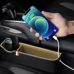 Car Seat Gap Storage Filler Organizer, Car Organizer Front Seat, Pack Auto Console Side Storage Box with Cup Holders,Car Organizers and Storage for Holding Phone, Sunglasses, Wallet Car Accessories
