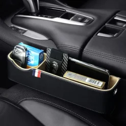 Car Seat Gap Storage Filler Organizer, Car Organizer Front Seat, Pack Auto Console Side Storage Box with Cup Holders,Car Organizers and Storage for Holding Phone, Sunglasses, Wallet Car Accessories