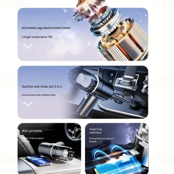 Car Vacuum Cleaner Household Portable High Power Wireless Vacuum Cleaner Mini Car Strong Suction Handheld Vacuum Cleaner