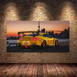 Car Wall Art Picture GTR R34 VS Supra Vehicle Modern Canvas Painting Poster and Print for Living Room Bedroom Home Decor