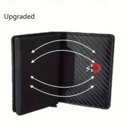 8-cards Men's Wallet Card Holder, Minimalist, RFID Anti-theft Scan Pop-up Aluminum Alloy Card Box