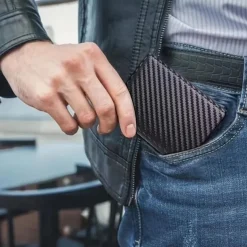 8-cards Men's Wallet Card Holder, Minimalist, RFID Anti-theft Scan Pop-up Aluminum Alloy Card Box