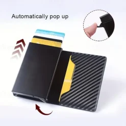 8-cards Men's Wallet Card Holder, Minimalist, RFID Anti-theft Scan Pop-up Aluminum Alloy Card Box