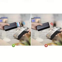 8-cards Men's Wallet Card Holder, Minimalist, RFID Anti-theft Scan Pop-up Aluminum Alloy Card Box